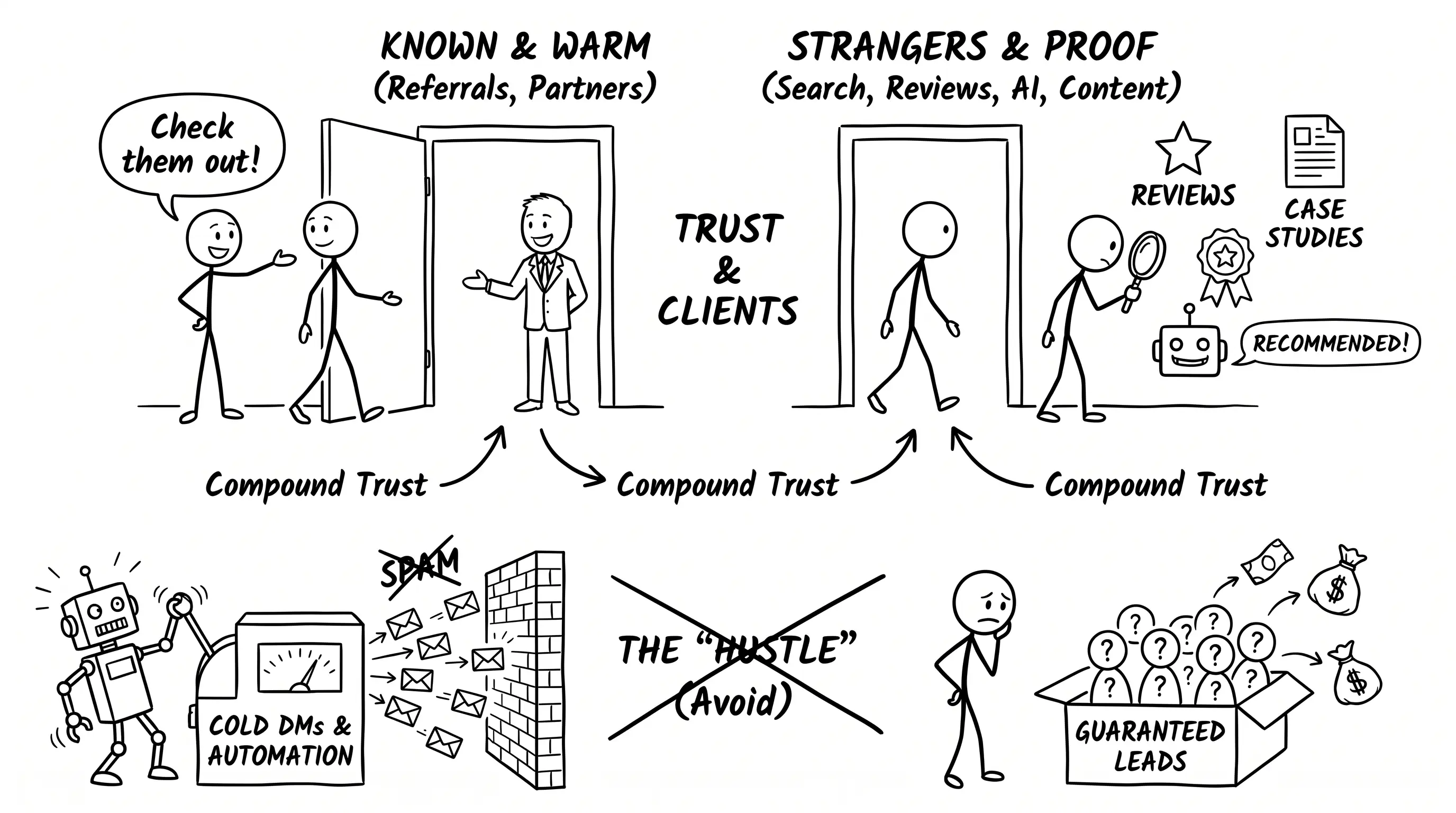 How to get clients — referrals, proof and visibility as one system