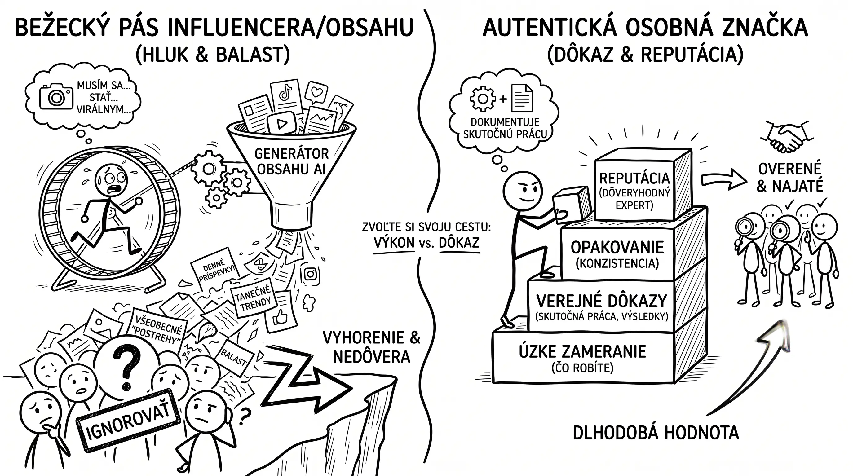 Ako si vybudovať osobnú značku — dôkazy namiesto divadla