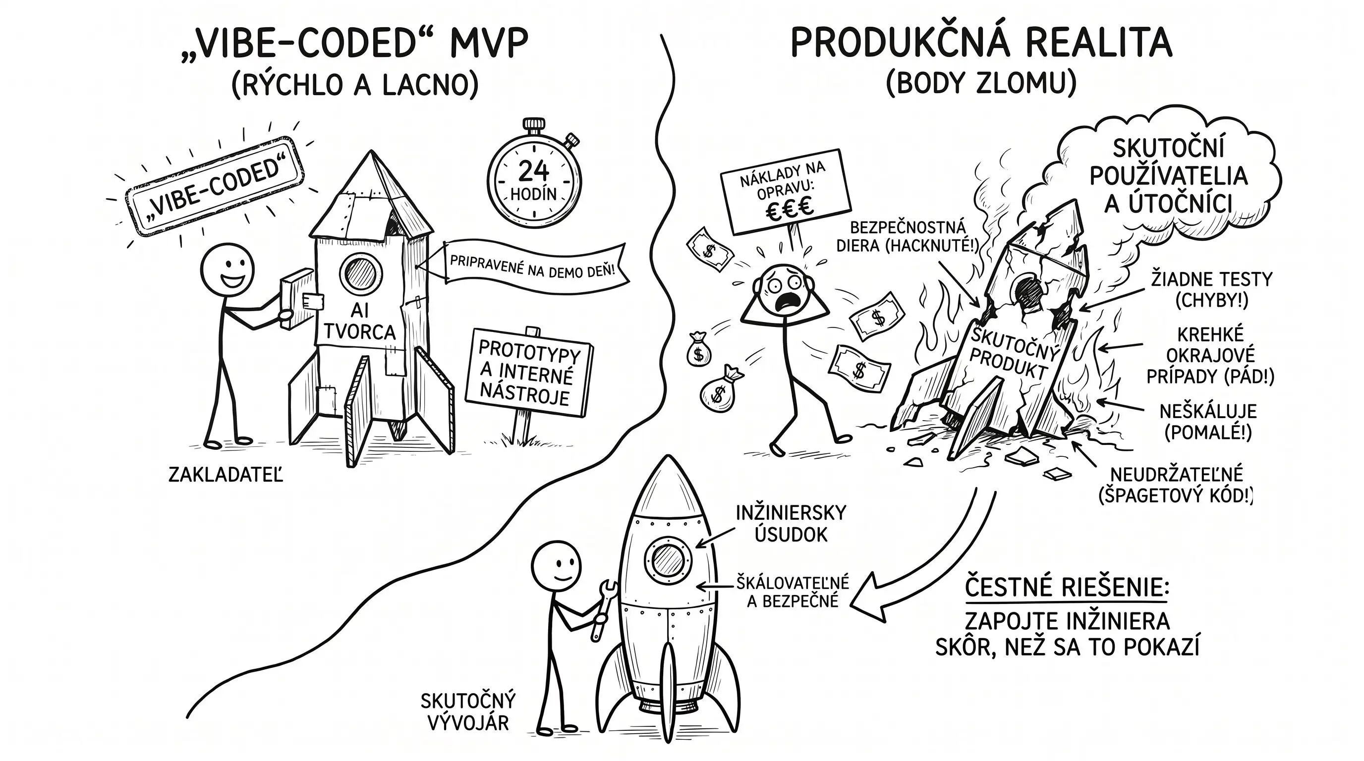 Vibe-coded MVP a jeho limity — kde sa aplikácie od AI lámu