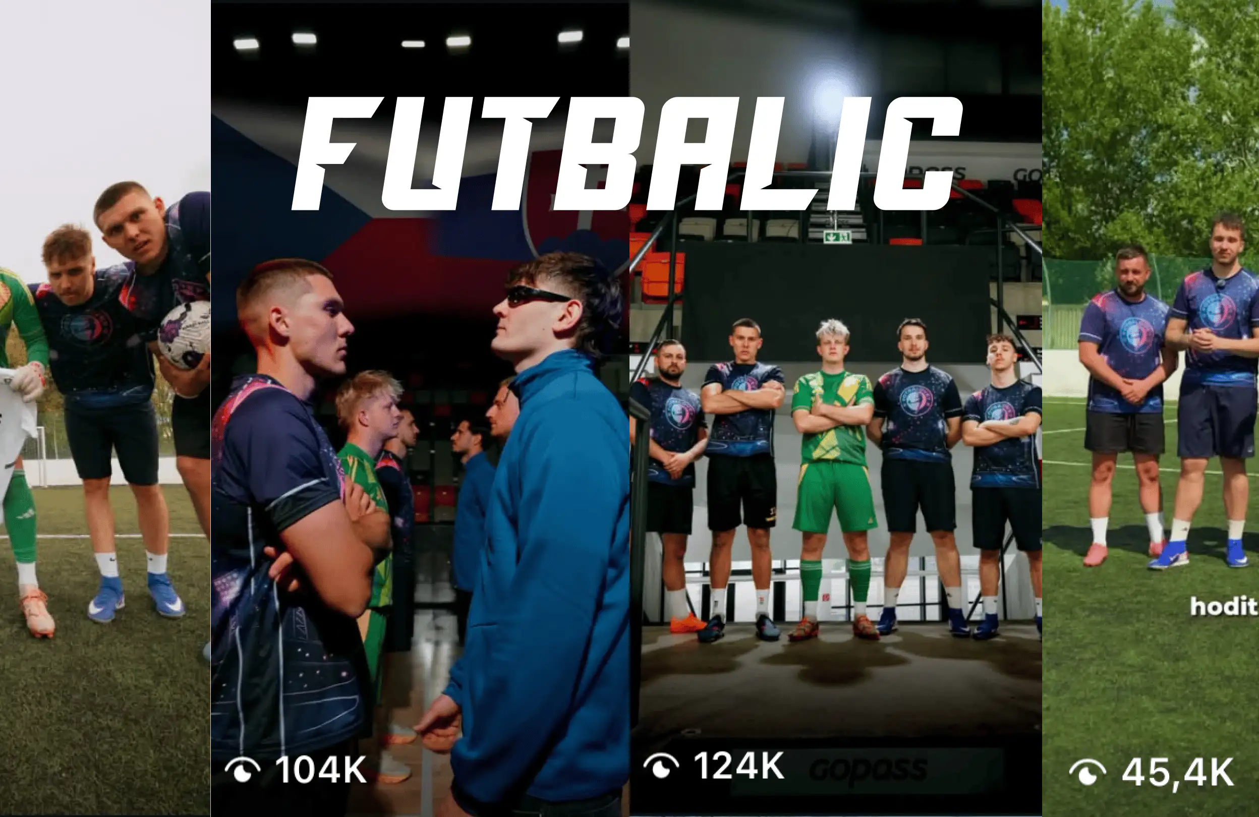 Stills from the FUTBALIC Czech team videos with their view counts