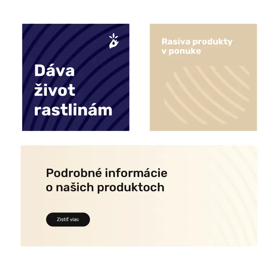RASIVA web banner set with the slogan Dáva život rastlinám