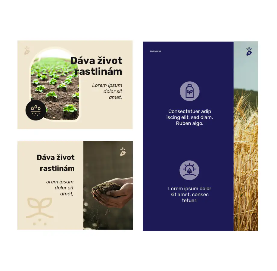 RASIVA social media post templates with product photography